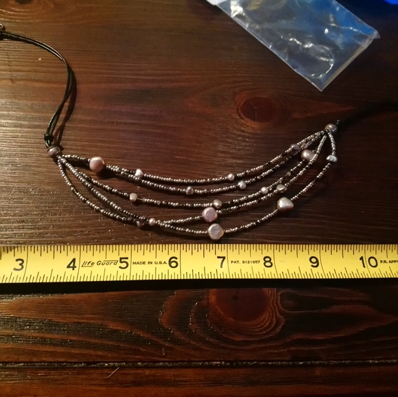 Tica Rosa Signed Necklace with 925 SIlver & Pearls - Picture 6 of 7